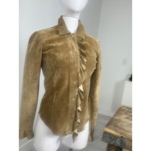 Margaret Godfrey Suede‎ Ruffle Snap Closure Size 2P
